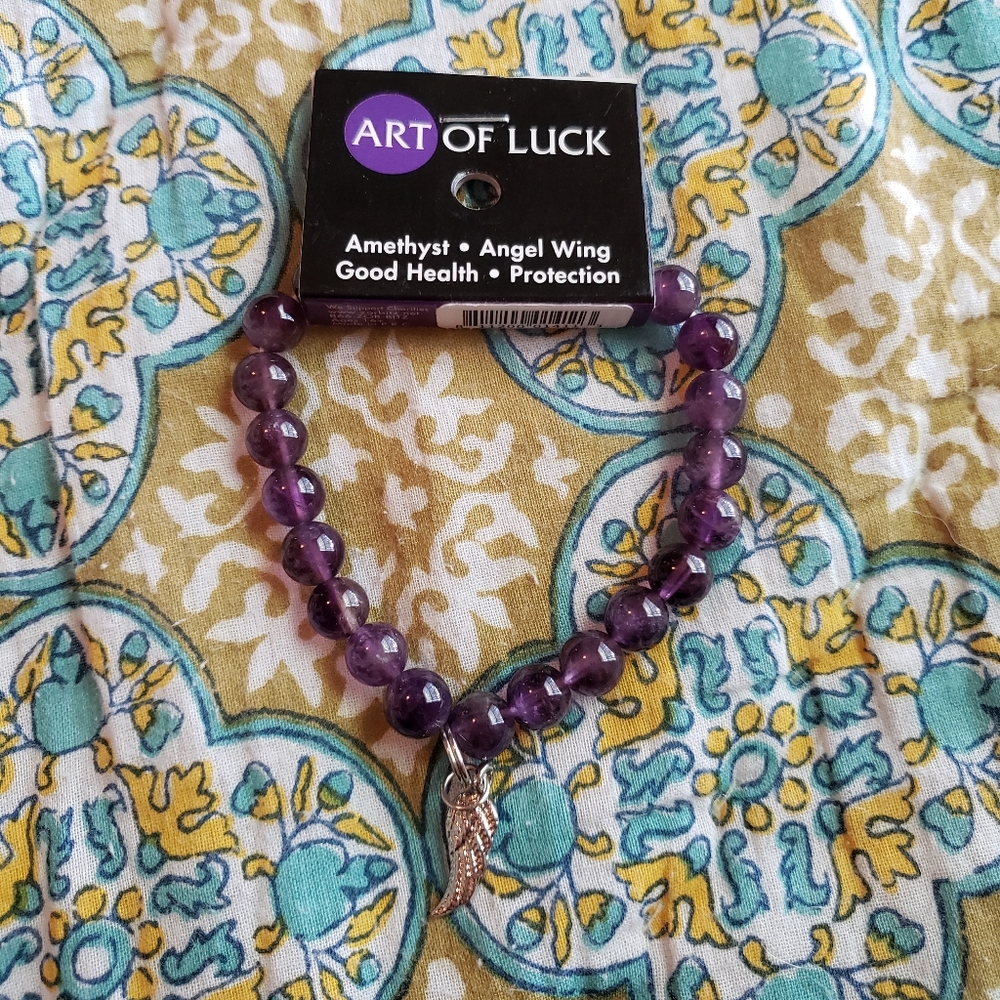 Art of Luck Bracelet - Amethyst, Angel Wing, Good Health, Protection